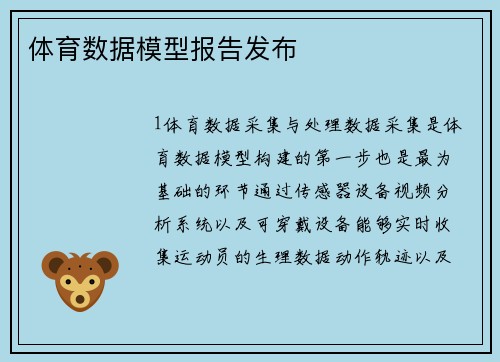 体育数据模型报告发布
